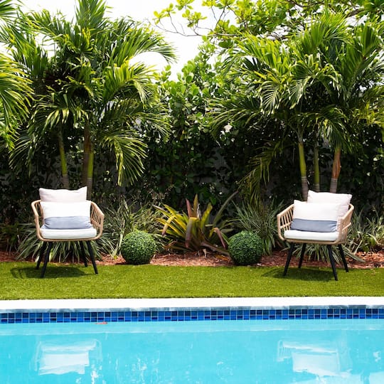 14" UV-Resistant Boxwood Ball Topiaries with Integrated Ground Stakes, 2ct.